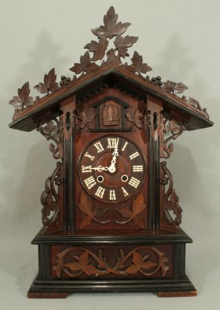 Large Black Forest Mantel Cuckoo Clock Made By Gordian Hettich Sohn.
