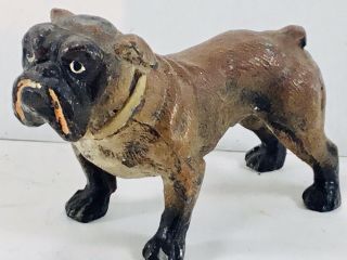 Antique German Cold Painted Metal Bulldog Pug Dog Figurine Vienna Bronze Era