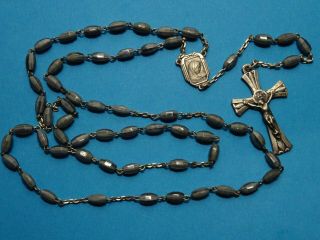 gorgeous ANTIQUE rosary // GREY GLASS beads // 1880 - 1900 2