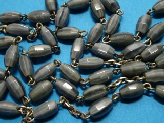 gorgeous ANTIQUE rosary // GREY GLASS beads // 1880 - 1900 3