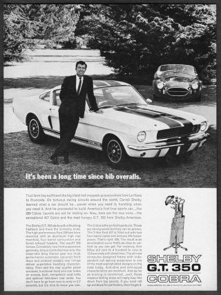 1966 Carroll Shelby Mustang Gt 350 Coupe & 427 Cobra Photo Vintage Print Ad