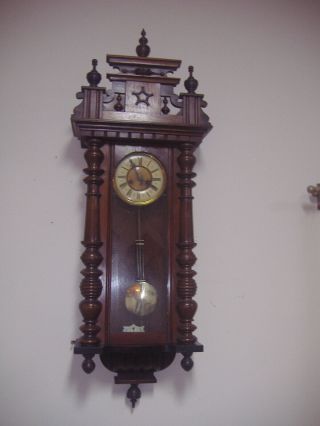 Antique Gustav Becker German Wall Clock Vienna Regulator 49 ".  Serviced