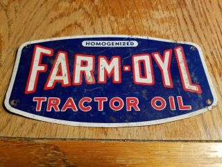 1950s Vintage Farm Oyl Tractor Oil Tin Sign Old Dealer Diesel Cas Ih John Deere