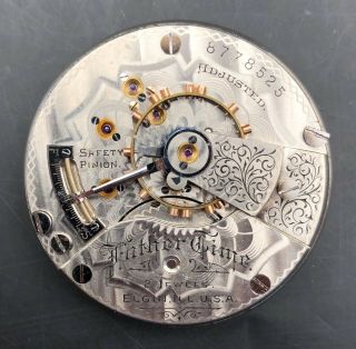 1900 Elgin 18s 21j Double Sunk Pocket Watch Movement Father Time 252/7 8778525