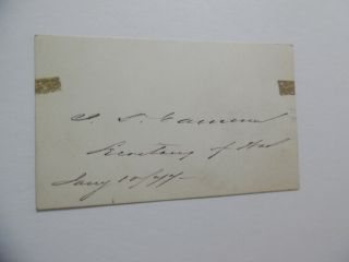 1877 James Donald Cameron Secretary Of War Autograph Signed Card Grant Cabinet