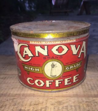 Vintage Canova Coffee Tin