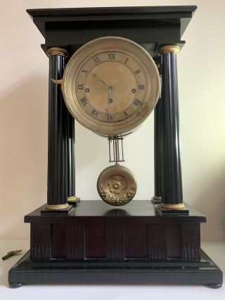 Antique French Ormolu Portico Clock - 19 Century