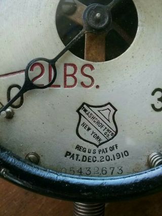 Antique Vintage Ashcroft Pressure Gauge 1910 Altitude York Steampunk 3