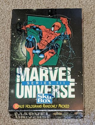 1992 Impel Skybox Marvel Universe Series Iii Factory Wax Pack Box