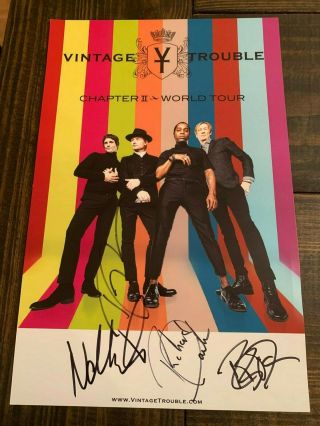 Vintage Trouble Autographed 11x17 World Tour Poster Signed By Band W/coa