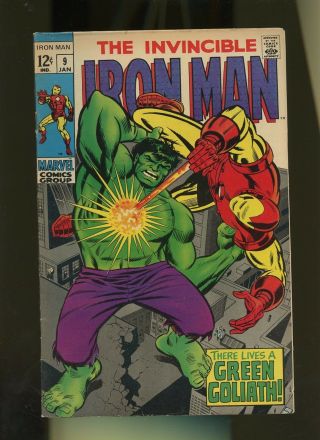 Iron Man 9 Vg,  4.  5 1 Book Marvel Comics Tony Stark Hulk Mandarin 1969