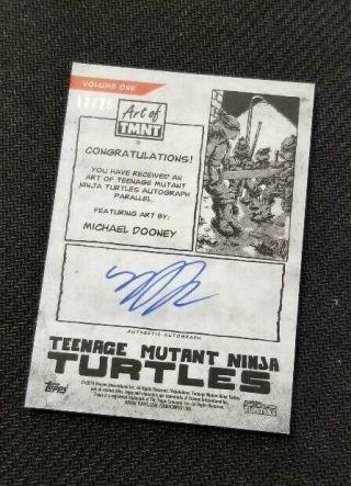 2019 The Art Of Teenage Mutant Ninja Turtles Michael Dooney Autograph 12/25