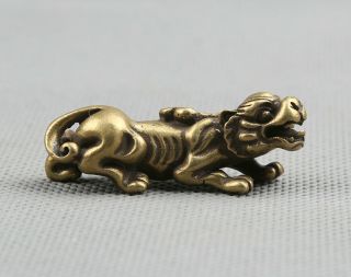 43mm Small Curio Chinese Bronze Lovable Myth Animal Pixiu Wealth Pendant Statue