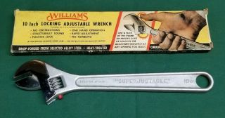 Vintage J.  H.  William " Superjustable " 10 " Adjustable Wrench Usa