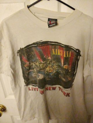 Nirvana Live In York Vintage 90s Shirt Xl