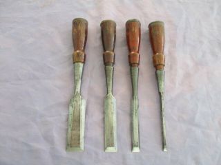 Set Of 4 Vintage Stanley No 750 Chisels All In