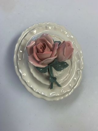 Vintage Karl Ens Germany Porcelain Pink Rose Box