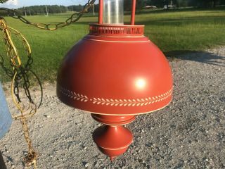 Vintage Hanging Ceiling Swag Hurricane Style Lamp Light Mid Century Eames 3