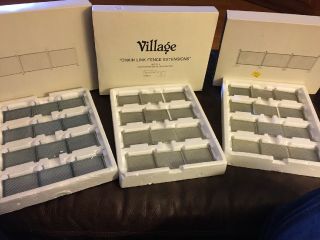 Dept 56 Village 5235 - 3 Chain Link Fence Extensions And 5234 - 5 Fence With Gate 2