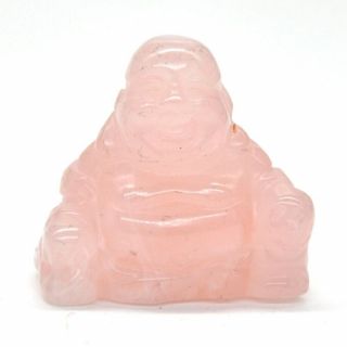 1.  2 " Laughing Maitreya Buddha Figurine Pink Rose Quartz Crystal Healing Carving