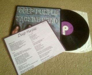 Deep Purple – Machine Head – 1972 Pressing With Poster – No Emi Credit – A1/b1 -
