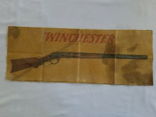 Winchester Arms Co.  Advertisement On A Canvas Cloth.  Approx.  10 
