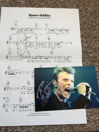 David Bowie Hand Signed Photo & Music Sheet Autograph Christmas Gift?