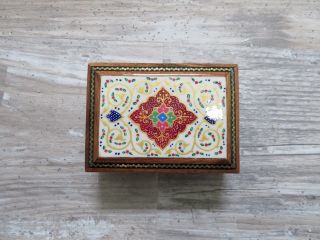 Khatam Jewelry/trinket/gift Box Persian Wooden Handcraft Inlaid /isfahan Art