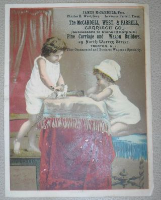 Victoria Trade Card The Mccardell West & Farrell Carriage Company Trenton Nj
