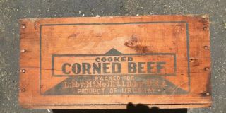 Vintage Libby Mcniel Libby Lml Cooked Corned Beef Wooden Crate Box - Uruguay