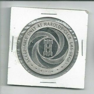 $5 1967 Sterling Silver Harolds Club Reno / Lv Gaming Token Rare Error Coin