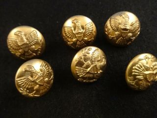 6 Large Us Cavalry Infantry Artillery Indian War Brass Coat Buttons Eagle Kenyon