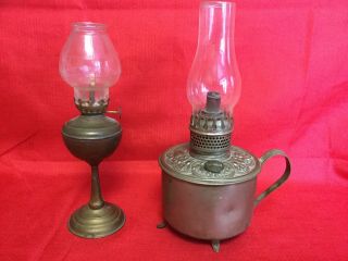 Antique Bradley & Hubbard Lamp Oil - Ornate Base Chimney,  Brass Pedestal