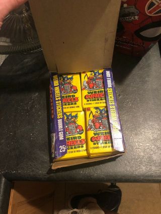 1980 Topps Weird Wheel Stickers Box (26) Packs - Box In Poor Shape
