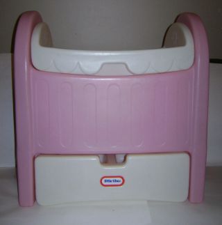 Vintage Pink Little Tikes Doll Cradle Bassett Bed Fits American Girl Baby Drawer