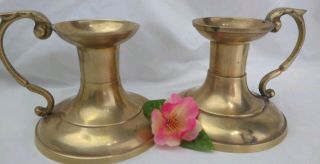Vintage Brass Chamber Candle Holder Set Of 2