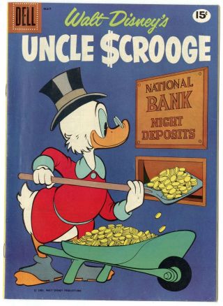 Uncle Scrooge 33 Vf,  8.  5 White Pages Carl Barks Art Disney Dell 1961
