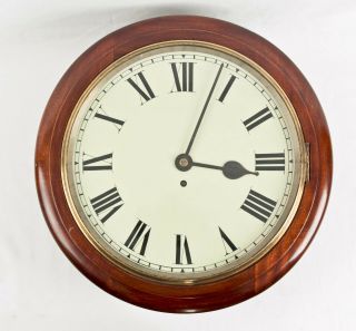 English Mahogany 14 " Dial Chain Fusee Dial Clock @ 1900 Good Salisbury