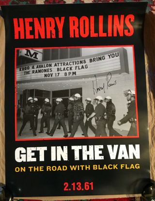 Henry Rollins Signed Autographed 18x24 Show Book Poster Black Flag Misfits