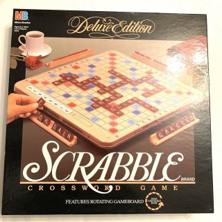 Scrabble Deluxe Turntable Edition Milton Bradley 1989 Game Vintage Complete Set
