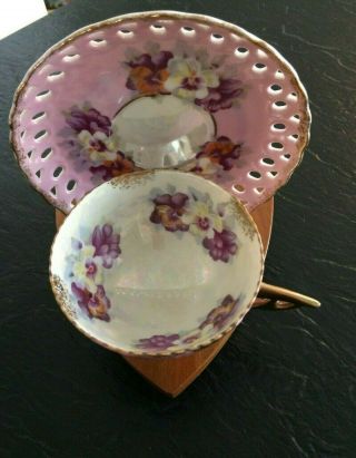 Vintage Footed Kelvin Fine China Of Japan Cup And Saucer Set