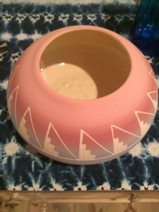 Native American Sioux Pottery Bowl Signed Martin Decory Southwest Etched