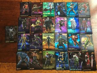 Complete Uncommon Set All 25 Marvel Contest Of Champions Arcade Game Cards Foil