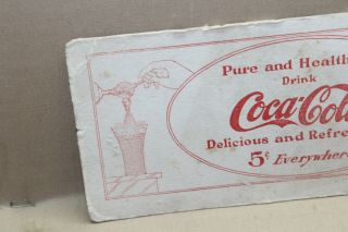 SCARCE CIRCE 1920 DRINK COCA COLA INK BLOTTER SIGN 5 CENT FOUNTAIN SERVICE COKE 3