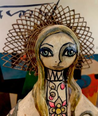Vintage Rare Mexican Ser - Mel Folk Art Doll Abelardo Ruiz Signed Paper Mache 2