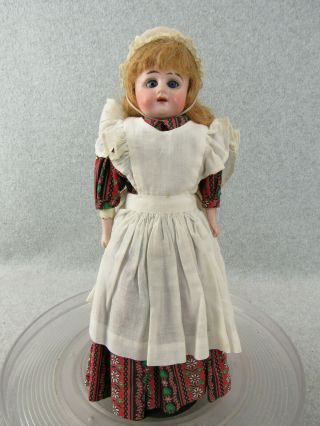 12 " Antique Bisque Shoulder Head & Kid Leather Body German Doll