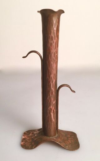 Antique Arts & Crafts Hand Hammered Copper Bud Vase Avon Coppersmith 2