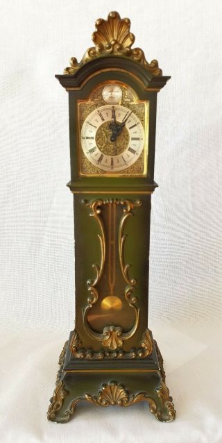 Schmid Longcase Miniature Clock Rare Real Pendulum Mechanical Key Wind Up
