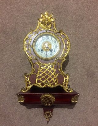 Antique French Boulle Clock On Wall Bracket