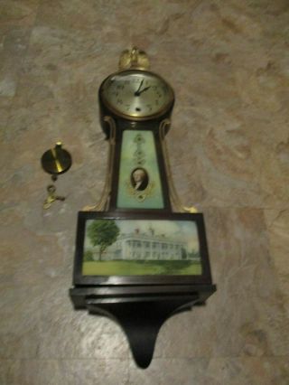Antique Seth Thomas Banjo Clock 8 Day George Washington Project Clock